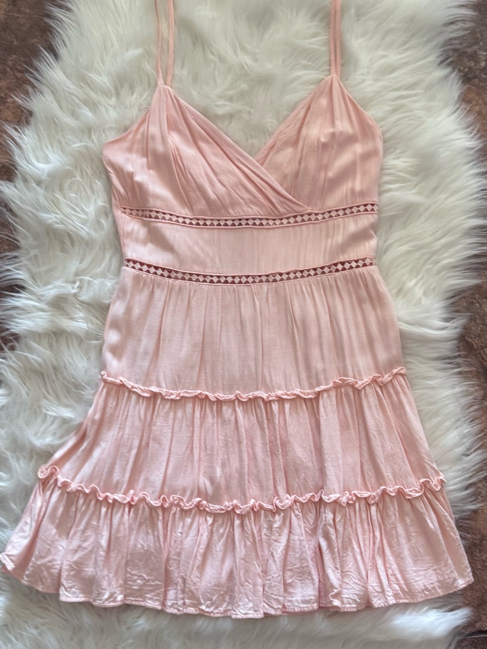 Harper Blush Pink Tiered Lace-Trim Chemise